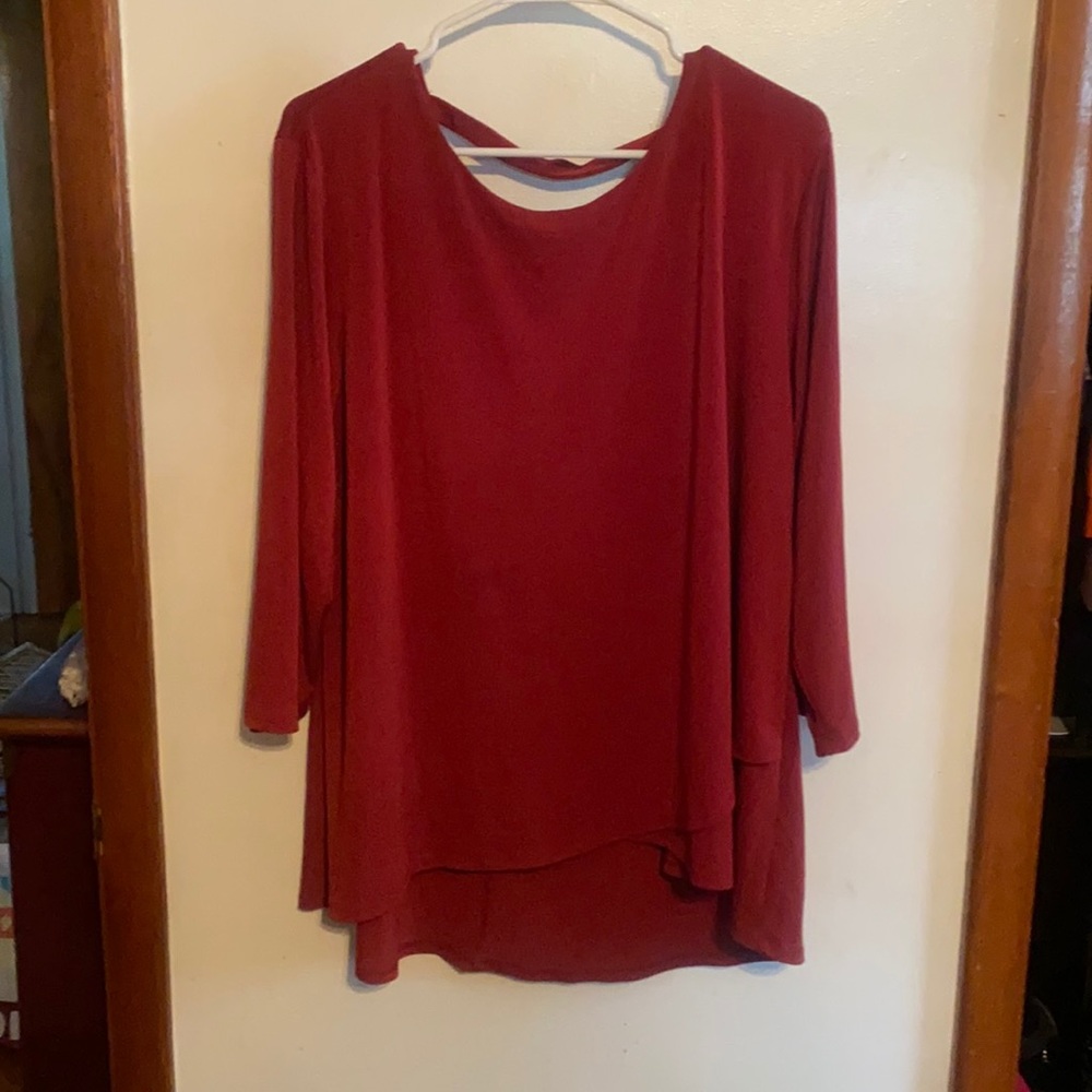 Winter weight red blouse